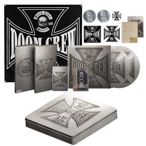 Doom Crew Inc Deluxe Edition Boxset with skull and cross logo merchandise collection