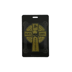 Black and gold BLS VIP laminate with Celtic cross design for 2015 Black Label Society