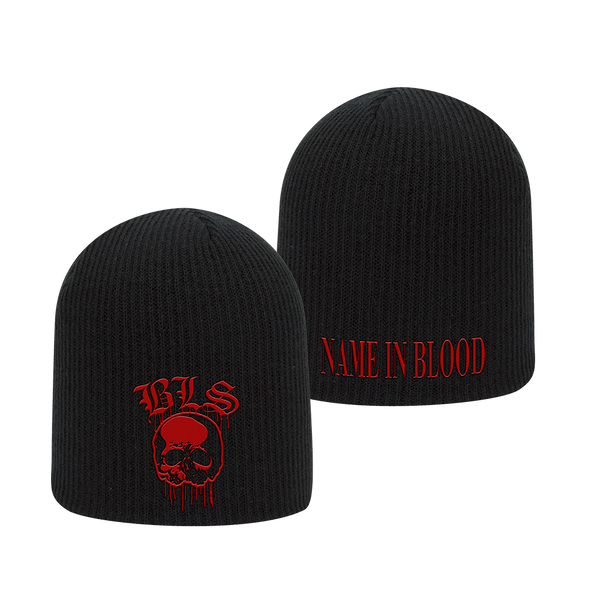 Name In Blood Embroidered Beanie