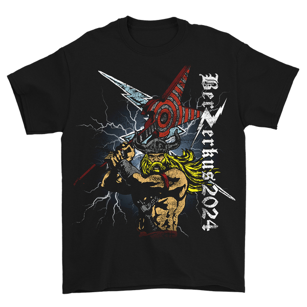 Black Viking T-Shirt with colorful graphic design of a robotic creature, perfect for October 7th