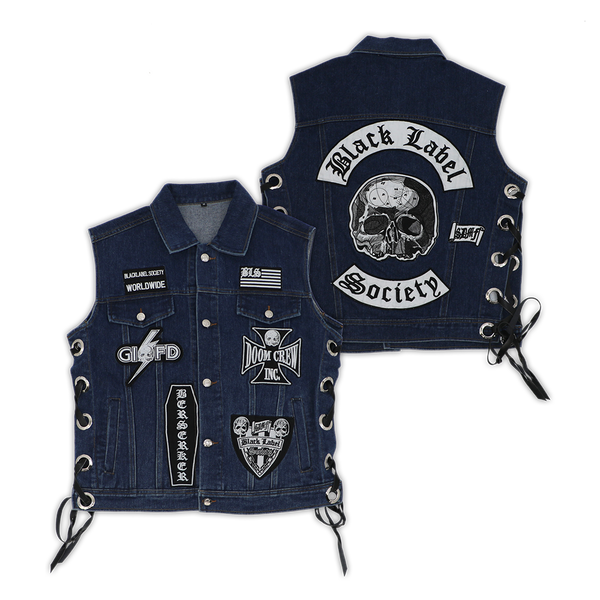 Black Label Society Patches Blue Denim Vest