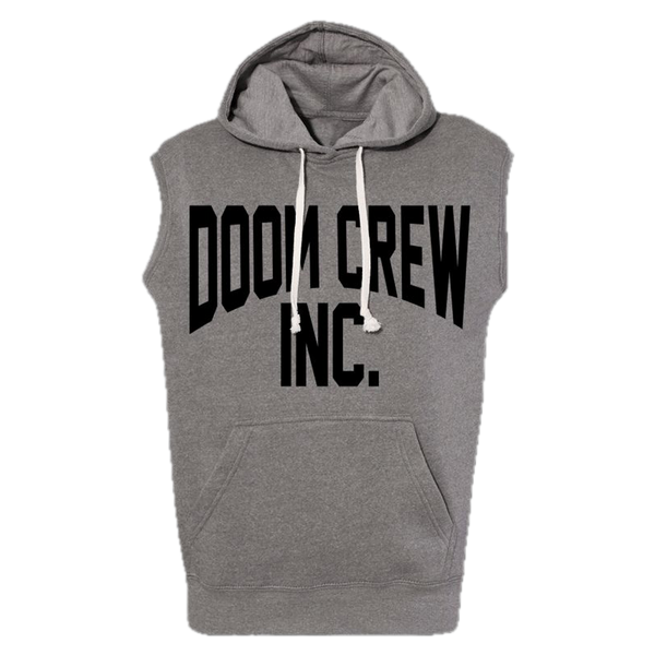 Doom Crew Grey Athletic Sleeveless Hoodie