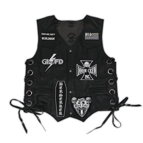 Black Label Society Patches Leather Vest