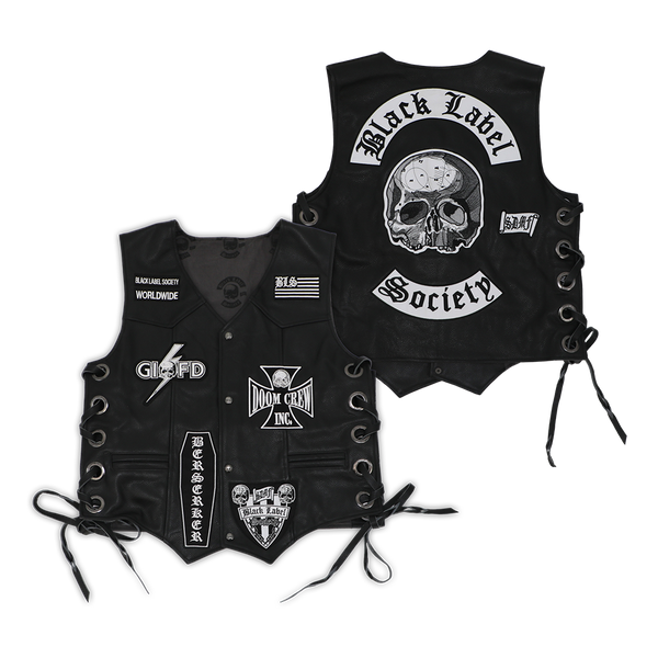 Black Label Society Patches Leather Vest