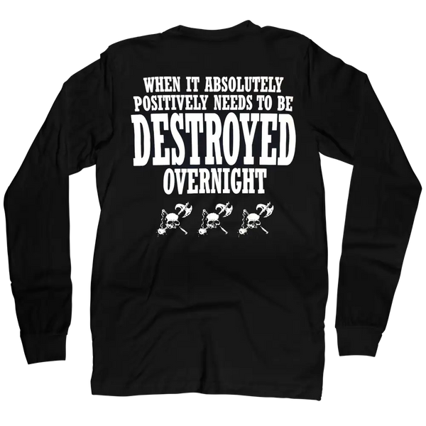 Black longsleeve shirt with white graphics, inspired by Berzerkers and Black Label Society