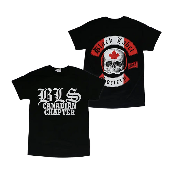 Black Label Society Canadian Chapter Tee featuring skull and Canadian graphics on black t-shirt