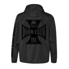 Black hoodie with skull logo and Doom Crew Inc text from Society Doom Crew collection