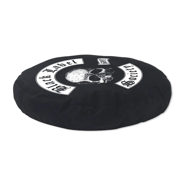 Black Label Society SDMF Round Dog Bed with black beret and skull design