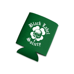 Green Black Label Society St. Patricks Day Can Cooler with skull shamrock design