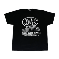 Black T-shirt featuring Black Label Society logo and artwork printed for Blessed Hellride tour tee