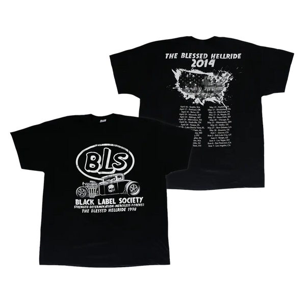 Black Label Society Blessed Hellride 2014 Tour Tee featuring artwork printed and tour dates