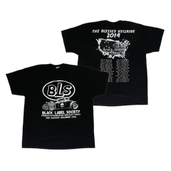 Black Label Society Blessed Hellride 2014 Tour Tee featuring artwork printed and tour dates