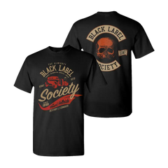 Two Black T-Shirts featuring Black Label Society designs for Blessed Hellride Rat