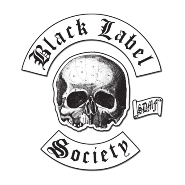 Stylized skull design with Black Label Society text for BLS Back Patch Set