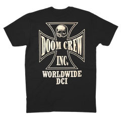 Black T-shirt with Doom Crew Inc logo and BLS DCI Worldwide text for Black Label Society fans