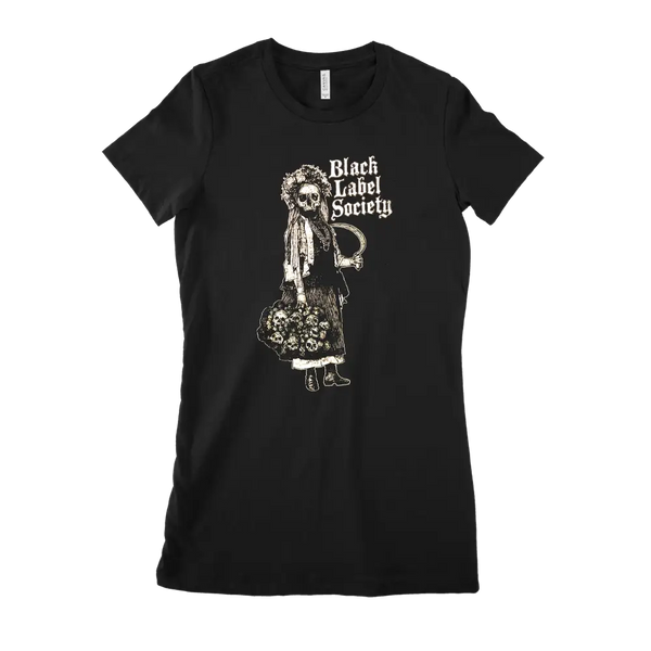 Black t-shirt with graphic design of standing figure and Black Label Society text