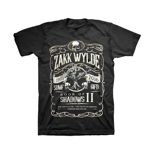 Black BLS II Summer Tour T featuring Zakk Wylde graphic design and Book of Shadows II imagery