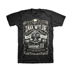 Black BLS II Summer Tour T featuring Zakk Wylde graphic design and Book of Shadows II imagery