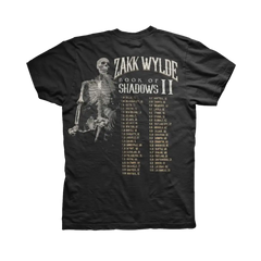 Black BLS II Summer Tour T featuring skeleton graphic and Zakk Wylde tour dates