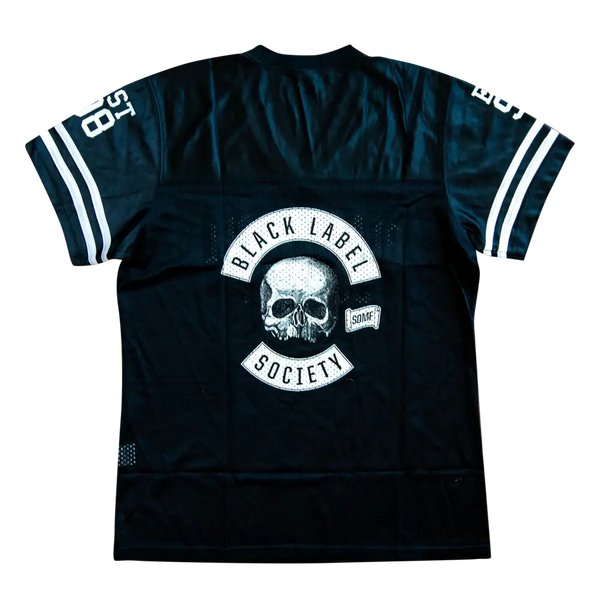 Black jersey featuring a skull logo and Black Label Society text on the back