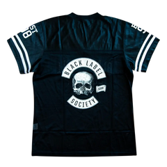 Black jersey featuring a skull logo and Black Label Society text on the back