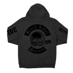 Black hoodie with skull logo on back from BLS Worldwide Black Friday collection