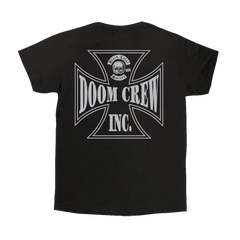 Black Doom Crew Inc. T-shirt with skull logo for Destroy Conquer Repeat style