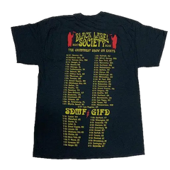 Black Label Society Grimmest Show On Earth Tour Tee with tour dates on back