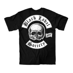 Black T-shirt with skull logo and Black Label Society text, Mafia Album Art design