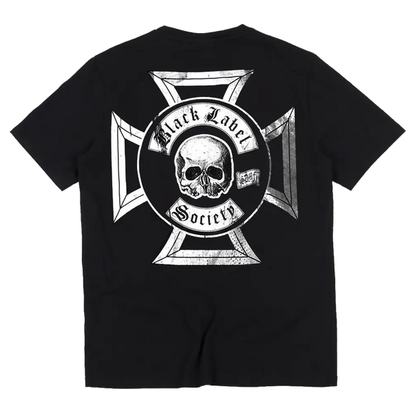 Black T-Shirt with Rib Cage Logo and Skull for Black Label Society Fans