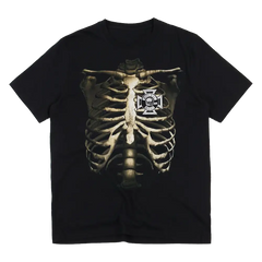 Black T-Shirt with Rib Cage and Firefighter Emblem from Black Label Society Collection