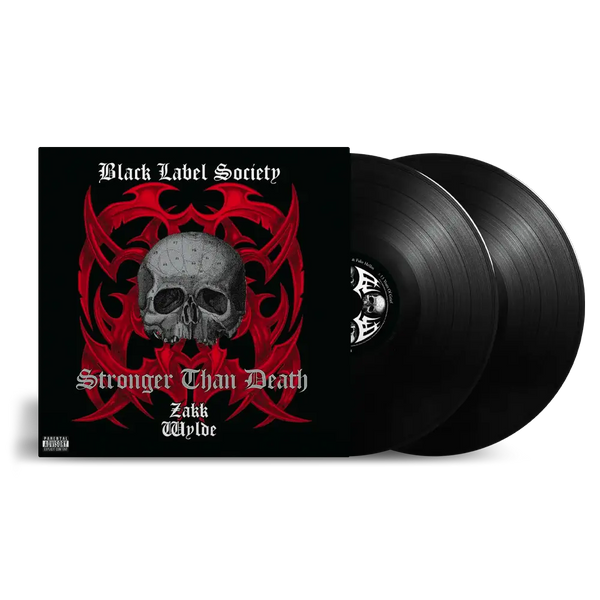 Album cover featuring a skull and tribal designs on black vinyl for Counterfeit God