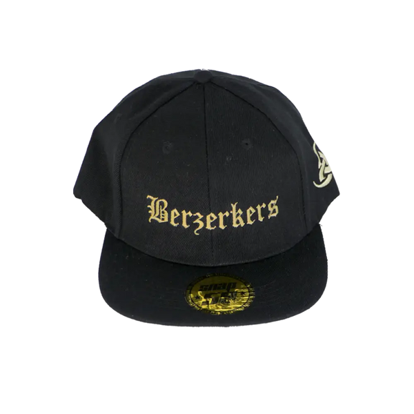 Black snapback hat with gold Berzerkers embroidery, VIP Berzerker Blk style