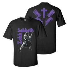 Black T-shirt featuring purple Black Sabbath graphics, Zakk Sabbath 2024 Vol. 4 Tee