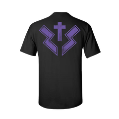 Black Zakk Sabbath 2024 Vol. 4 Tee featuring purple cross and lightning bolt design