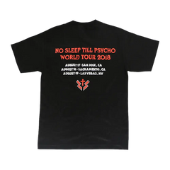 Black Zakk Sabbath World Tour 2018 Gargoyle Tee with red text and tour dates