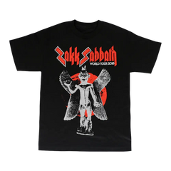 Black Zakk Sabbath World Tour 2019 T-shirt with winged figure graphic design