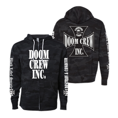 Doom Crew Inc. Black Camo Zip Hoodie