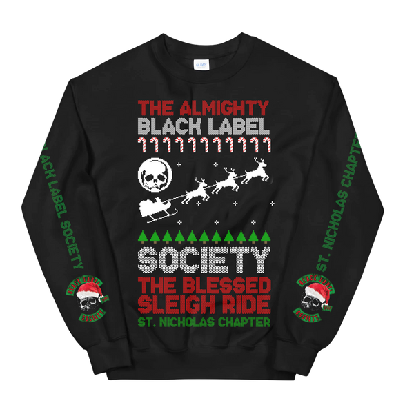 The Blessed Sleigh Ride Black Crewneck Sweatshirt