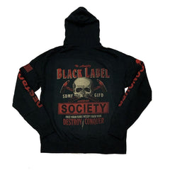Destroy Conquer Black And Red Men's Zip Hoodie